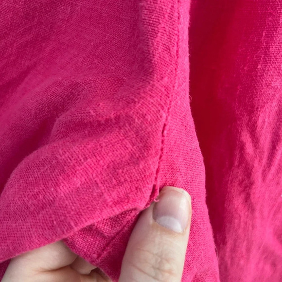 Women’s 100% Linen Pants Hot Pink Size Small - Picture 6 of 9